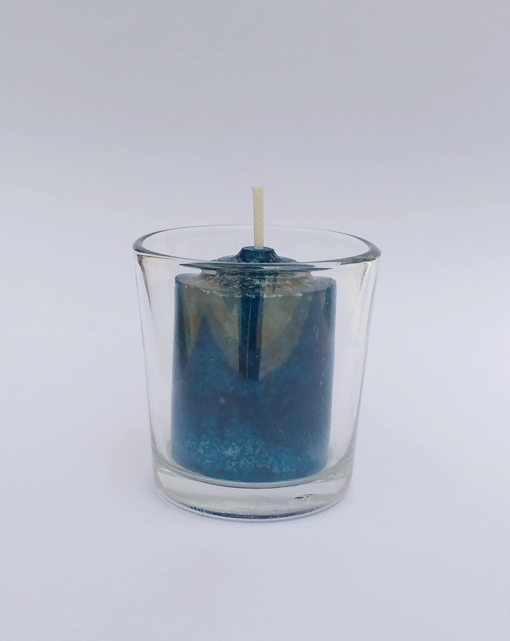 Pure Indian Candle Handpourd Forest Scented Dark Aqua Mottle Wax Votive Candle PIC0315 (Pack of 4 Pcs.) Burn Time 10 Hrs.